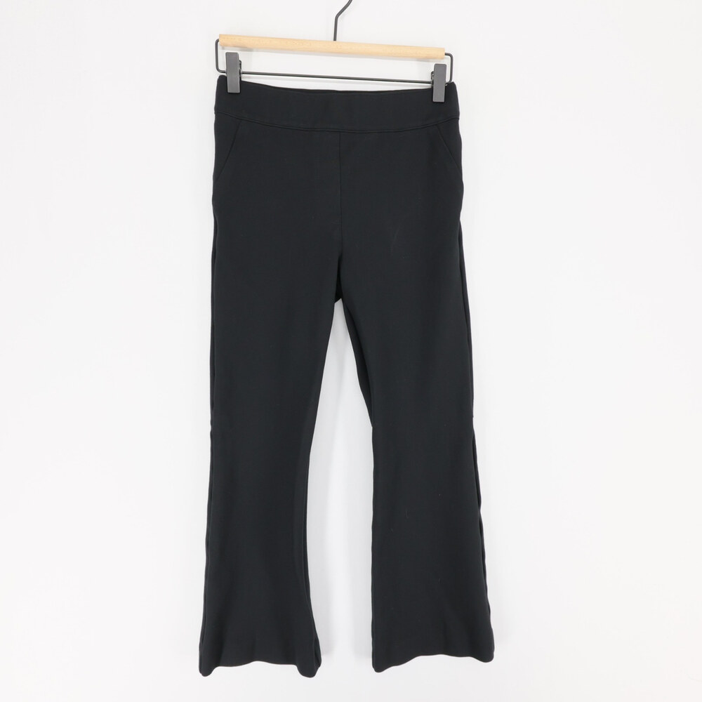 Spanx The Perfect Kick Flare Pants Womens S Black Ponte Cropped Stretch Pull On